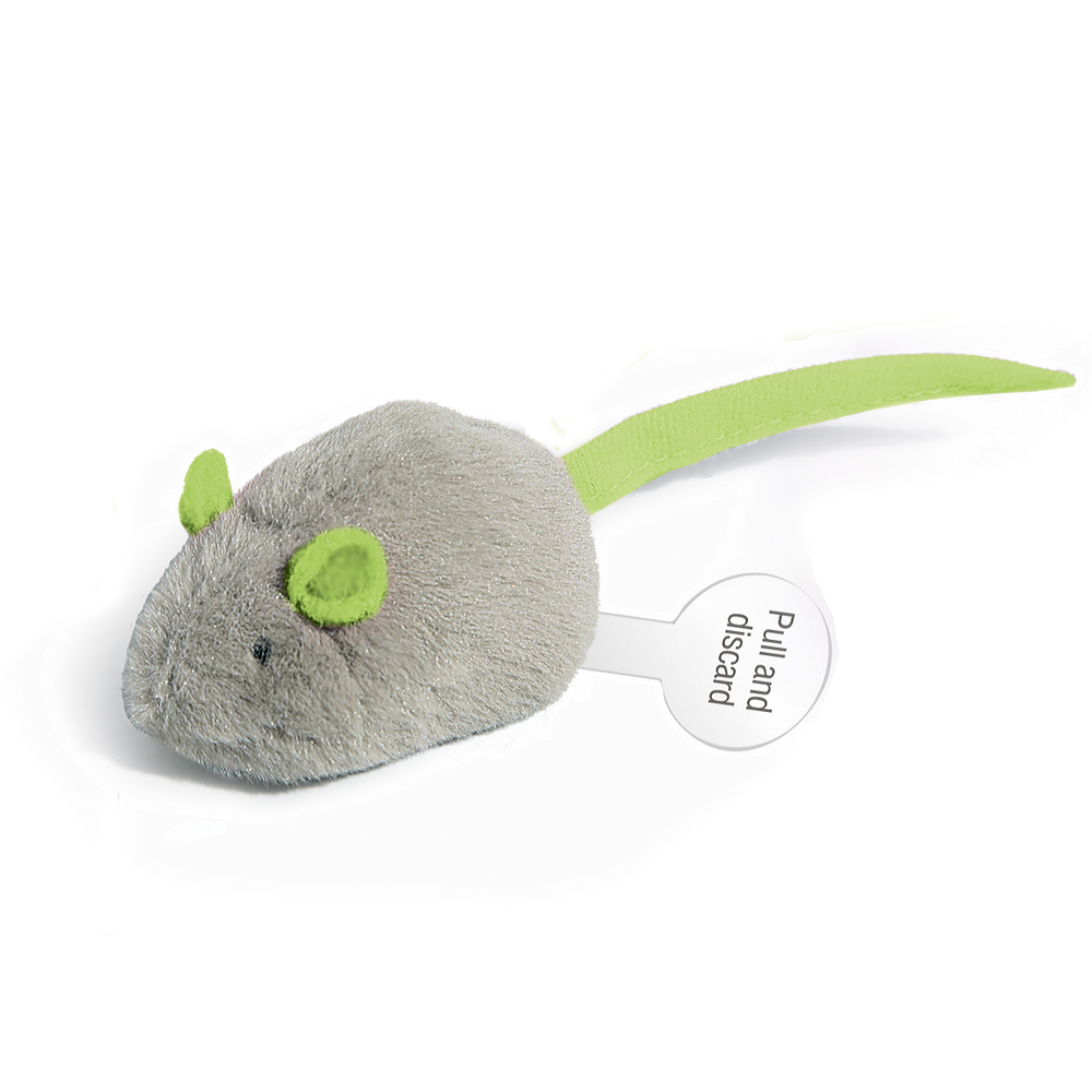  Игрушка GiGwi, Мышка со звуковым чипом, 6см, серая