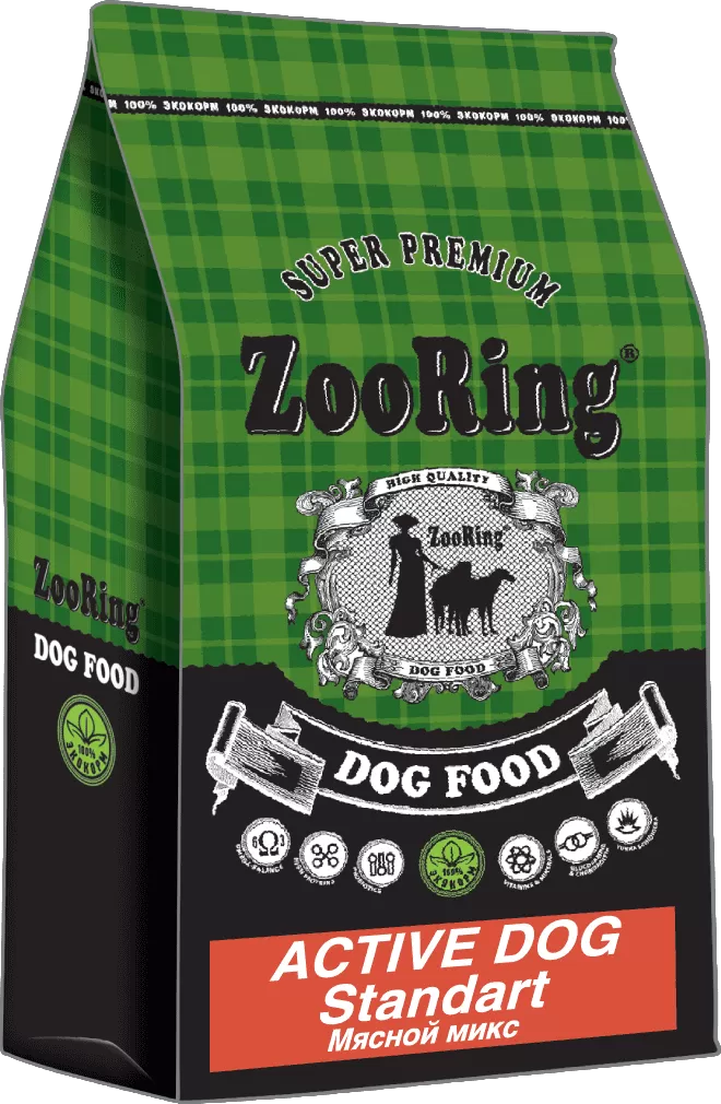  ZooRing Active Dog Standart, для собак, мясной микс
